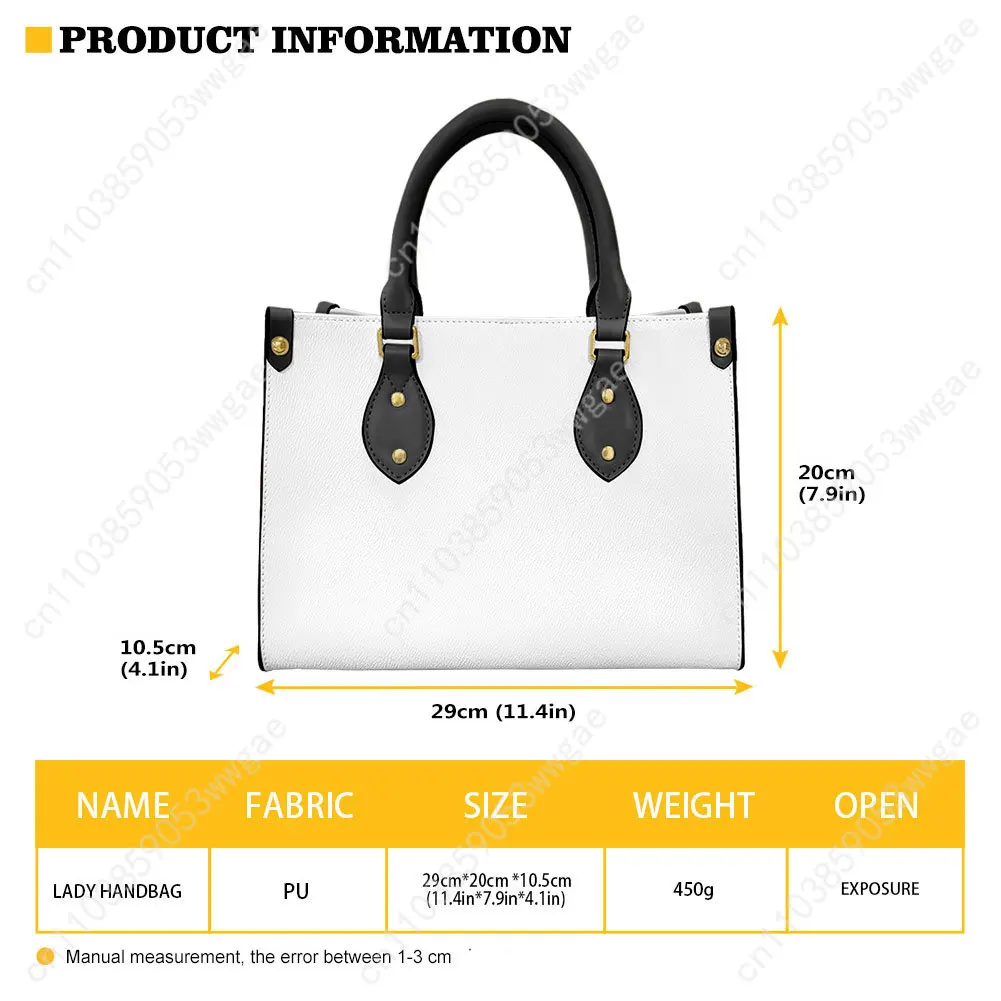 Mikecrack Tote Bag Purse Women Man High Quality Personalized Text Image PU Leather Customized Handbag Commuter Shopping Gift Bag