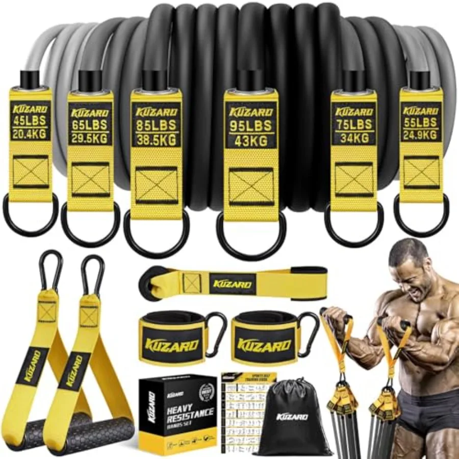 

Heavy Resistance Bands for Working Out, 300lbs/360lbs Heavy Exercise Bands with Handles, Resistance Bands for Men, Weight Bands