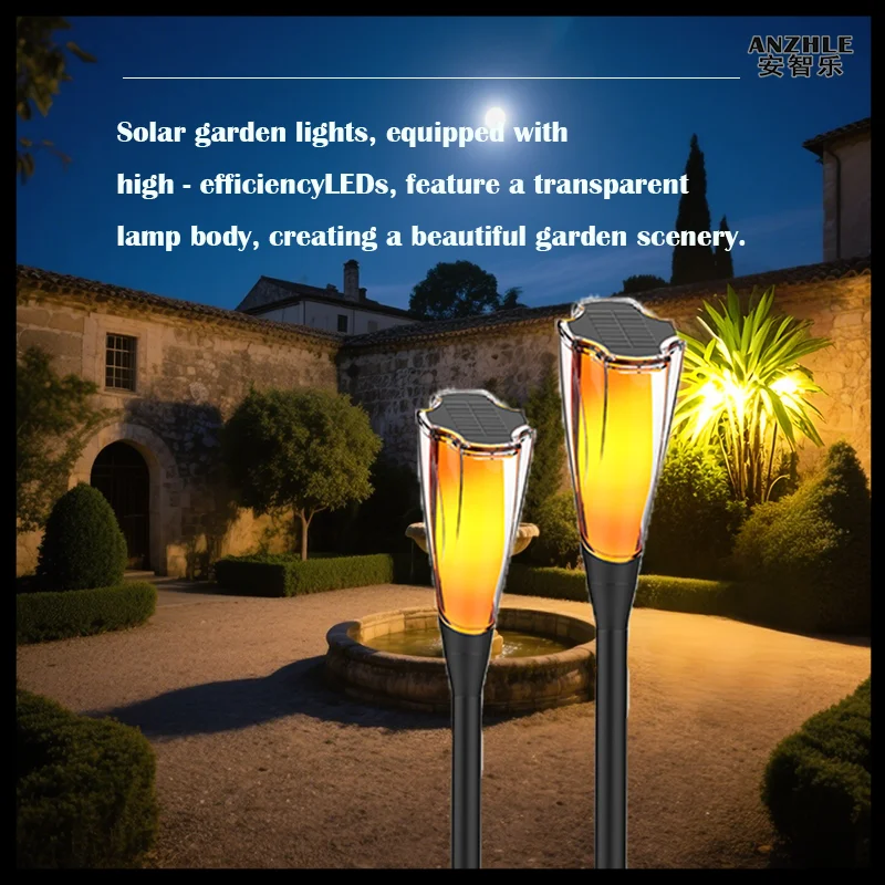 Solar Outdoor Landscape Lamp  Torch Lamp Adding an Ambient Atmosphere LED Waterproof Decorative Garden Lawn Lamp