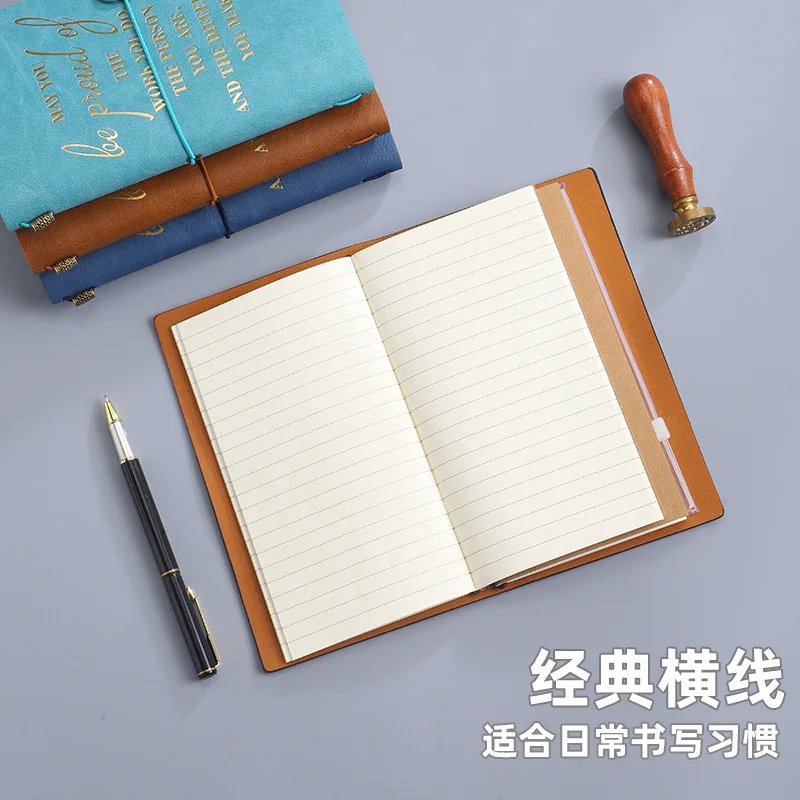 A6 Creative Travel Handbook Notepad Portable Strap Notebook Horse Riding Faux Leather Diary  Notebooks and Journals