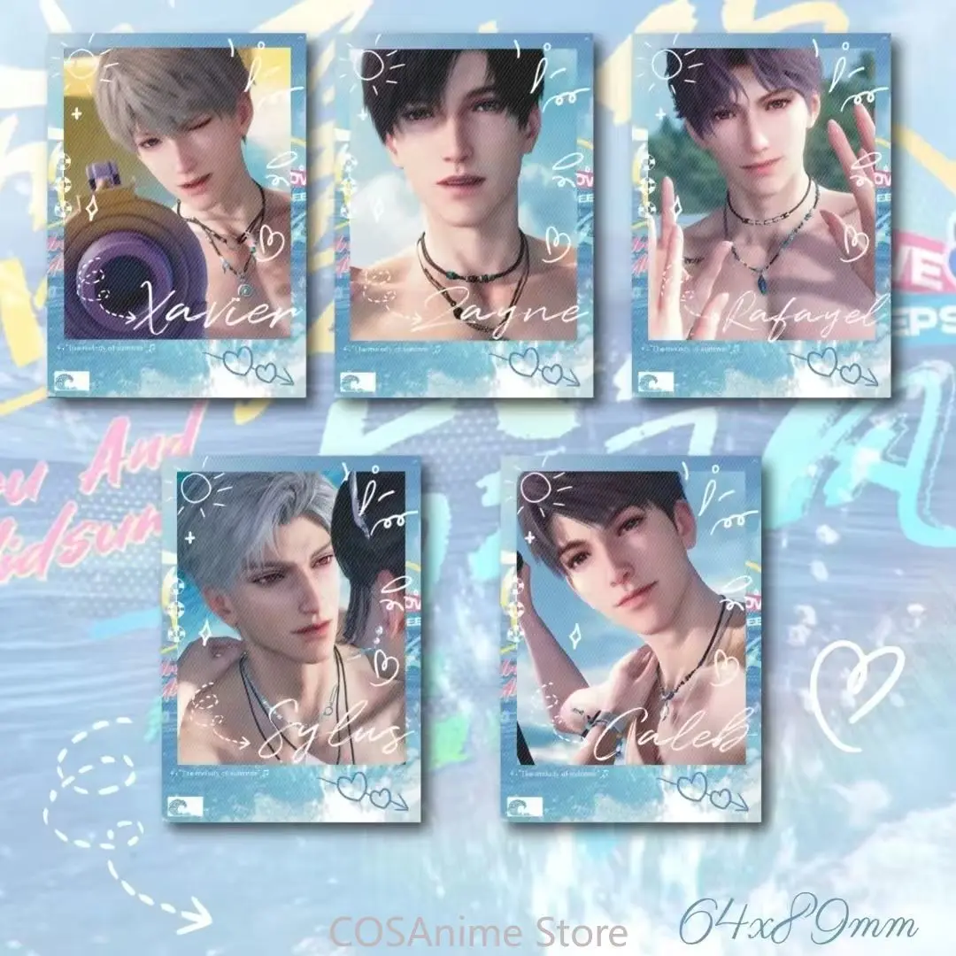 

Set Love and Deepspace Sylus Caleb Anime Game Card Collection Card Fans Photo Postcard Pictorials Cosplay Birthday Gift 5pcs