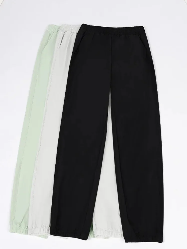 Pantalones de pierna ancha sueltos de cintura alta de Color sólido para baile de Ballet, pantalones cómodos para actuación en escenario para mujer