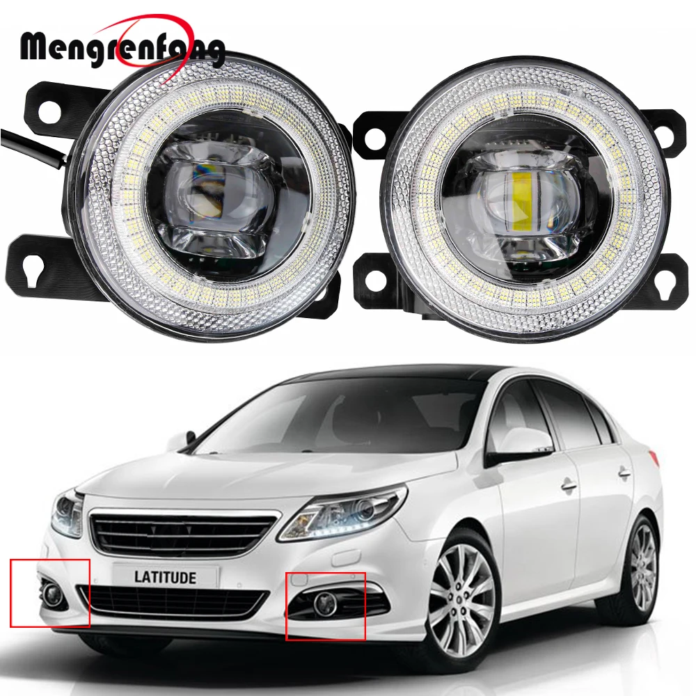 2 X Car Front Fog Light Angel Eye DRL LED Fog Daytime Running Lamp For Renault Latitude Sedan L70 2010 2011 2012 2013 2014 2015