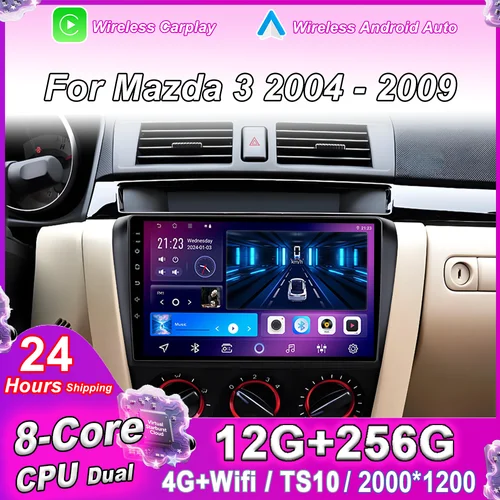 Imagen 1 del producto Para Mazda 3 2004 2005 2006 2007 2008 2009 Android Radio de coche reproductor Multimidia navegación GPS Carplay sistemas inteligentes de coche 4G
