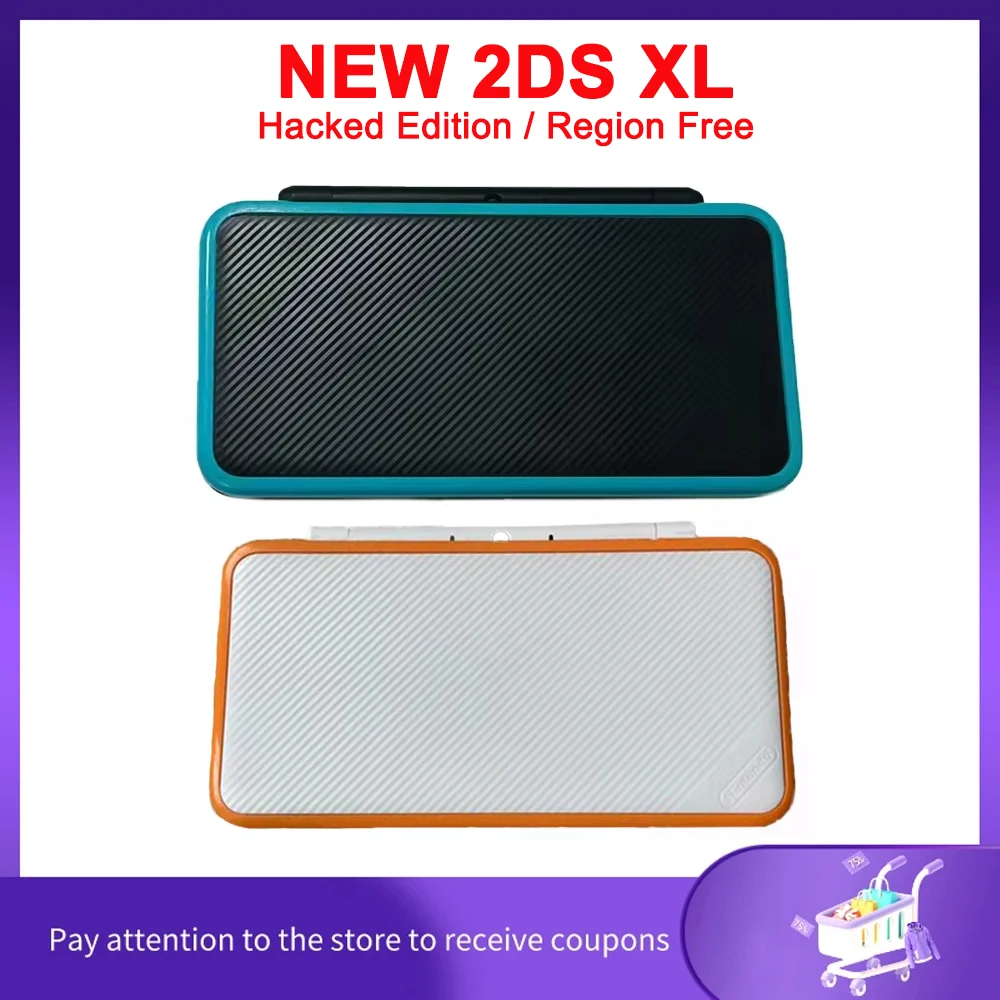 Refurbished from Original NEW 2DS XL Game Console - Hacked Edition / Region Free / Original Motherboard / Free 3DS Game Library