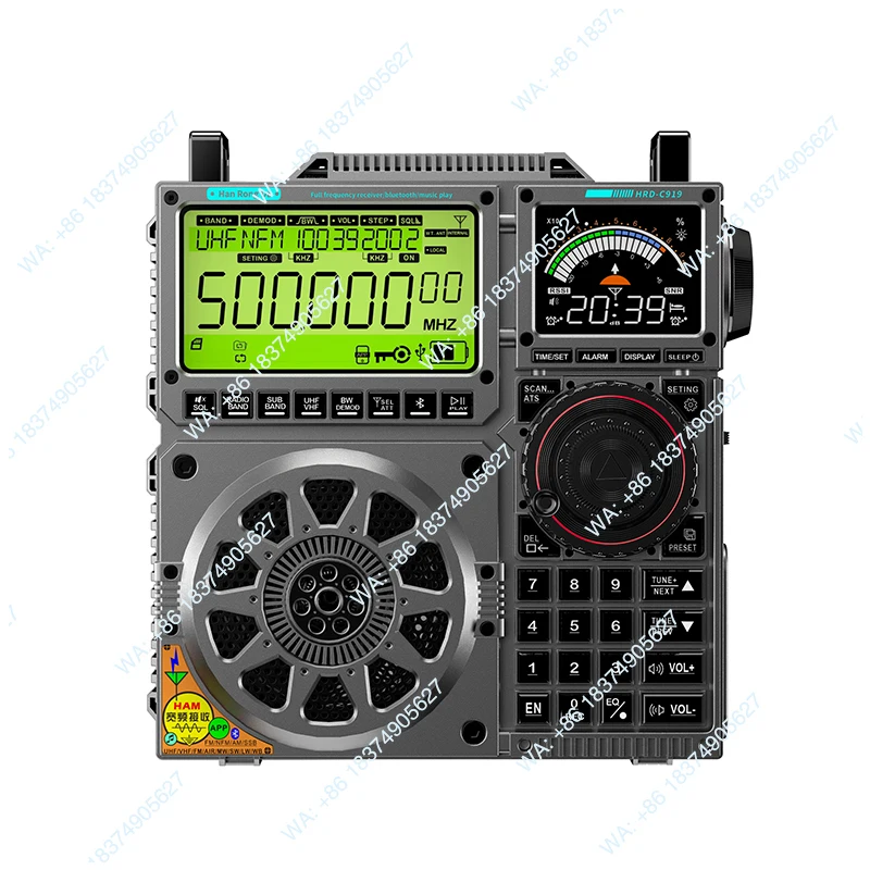 1pcs C919 widescreen aviation full-band radio, plug-in card Bluetooth audio VHF VHF VHF, can be controlled remotely by APP