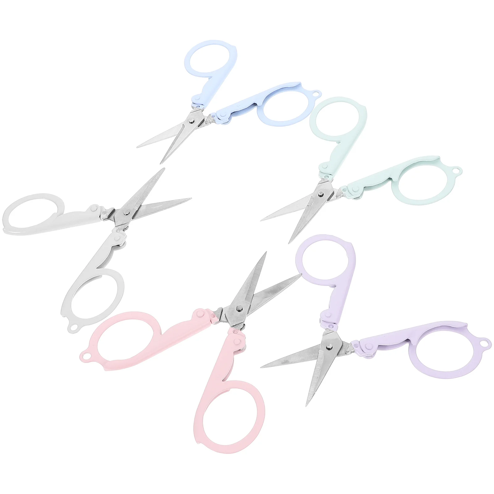 5Pcs Mini Scissors Lightweight Folding Scissors for Home Office Classroom Portable Small Cutting Tools Stainless Steel Thread