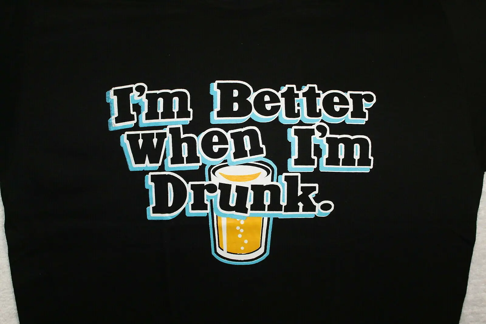 BEER I'M BETTER WHEN I'M DRUNK DRINKING FUNNY HUMOR URBAN T-SHIRT Men's 100% Cotton Casual T-shirts Loose Top Size S-3XL