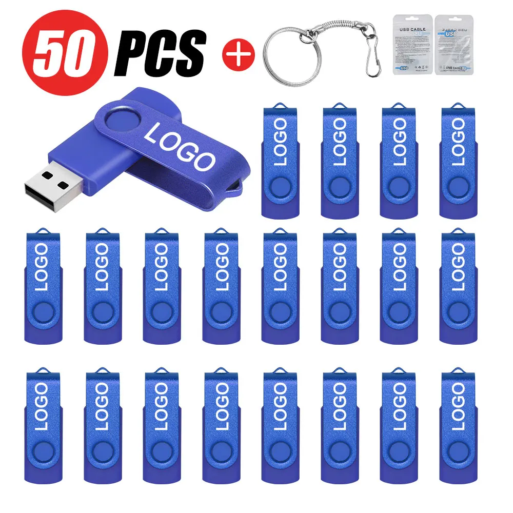 

50pcs/lot Rotable USB Flash Drive 2.0 Pen Drives 64GB 32GB 16GB 8GB 4GB Pendrive Usb Memory Stick Free Logo for Photography Gift