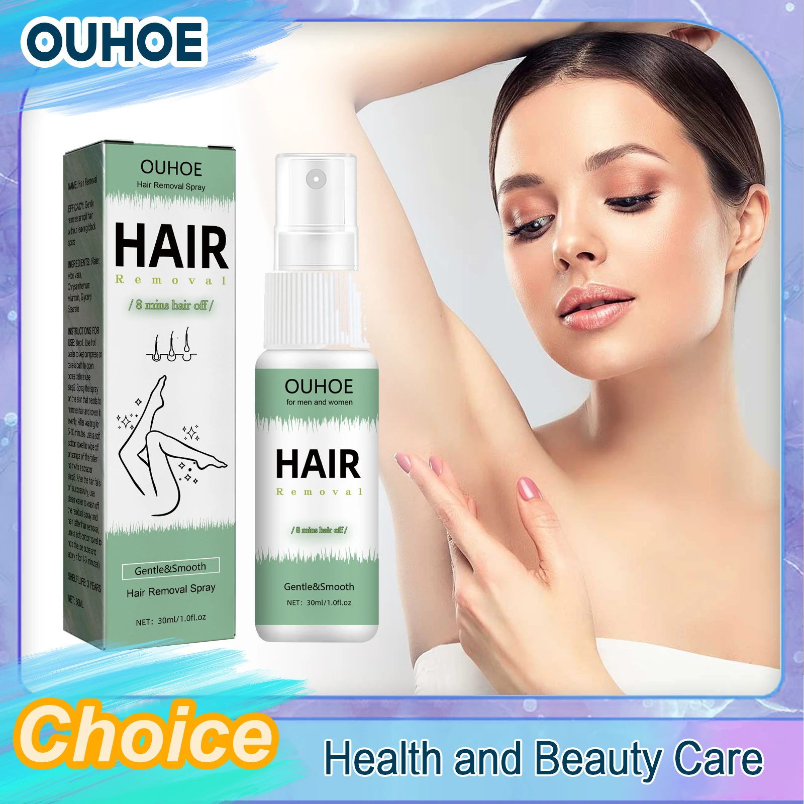 

Hair Remover Spray Painless Hair Growth Inhibitor Leg Arm Armpit Body Permanent Depilatory Nourish Repairing Smoothing Skin Care