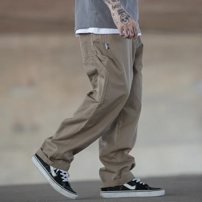 Multi-pocket Cargo Pants Men Streetwear Loose Straight Casual Baggy Pant Mens Wide Leg Canvas Trousers Work Trouser