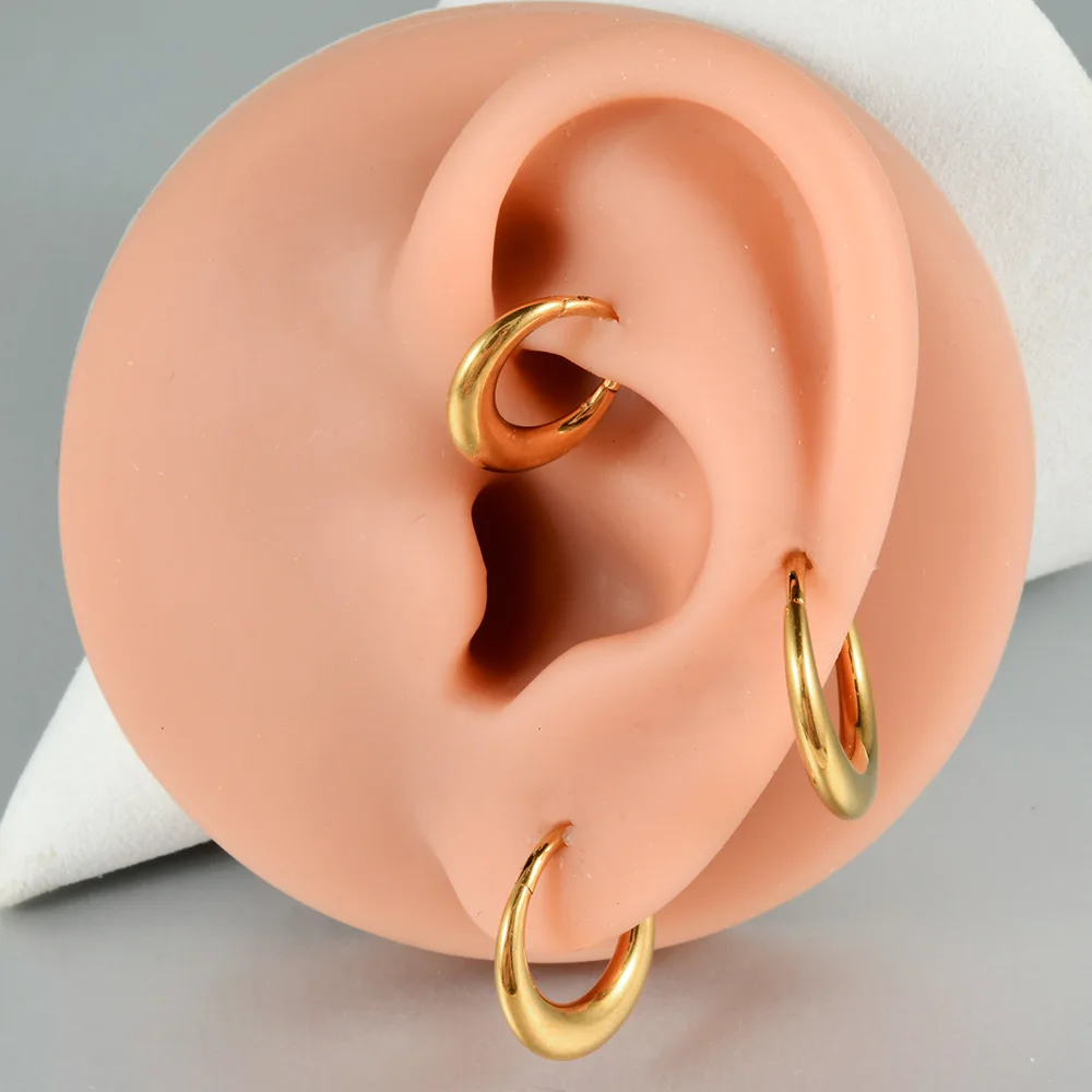 1PC G23 Titanium Nose Ring Septum Piercing Body Jewelry 16G Moon Hinged Segment Clicker Lip Helix Cartilage Heart Daith Earrings