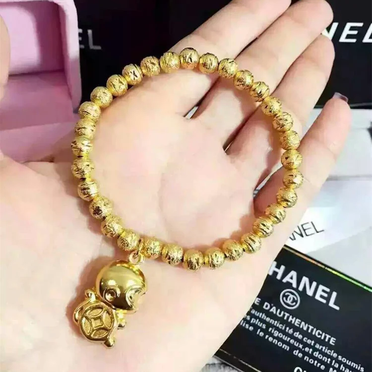 

Hot Selling Euro Gold Frosted Transfer Beads Bracelet Vietnam Sand Gold Bracelet Jewelry Wedding Bracelet Women