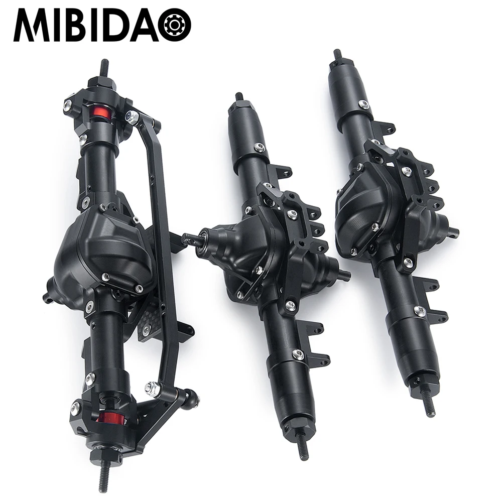 

MIBIDAO Complete CNC Metal Alloy Front /Middle /Rear Axle for Axial SCX10 1/10 RC Crawler Car Model Upgrade Parts Accessories