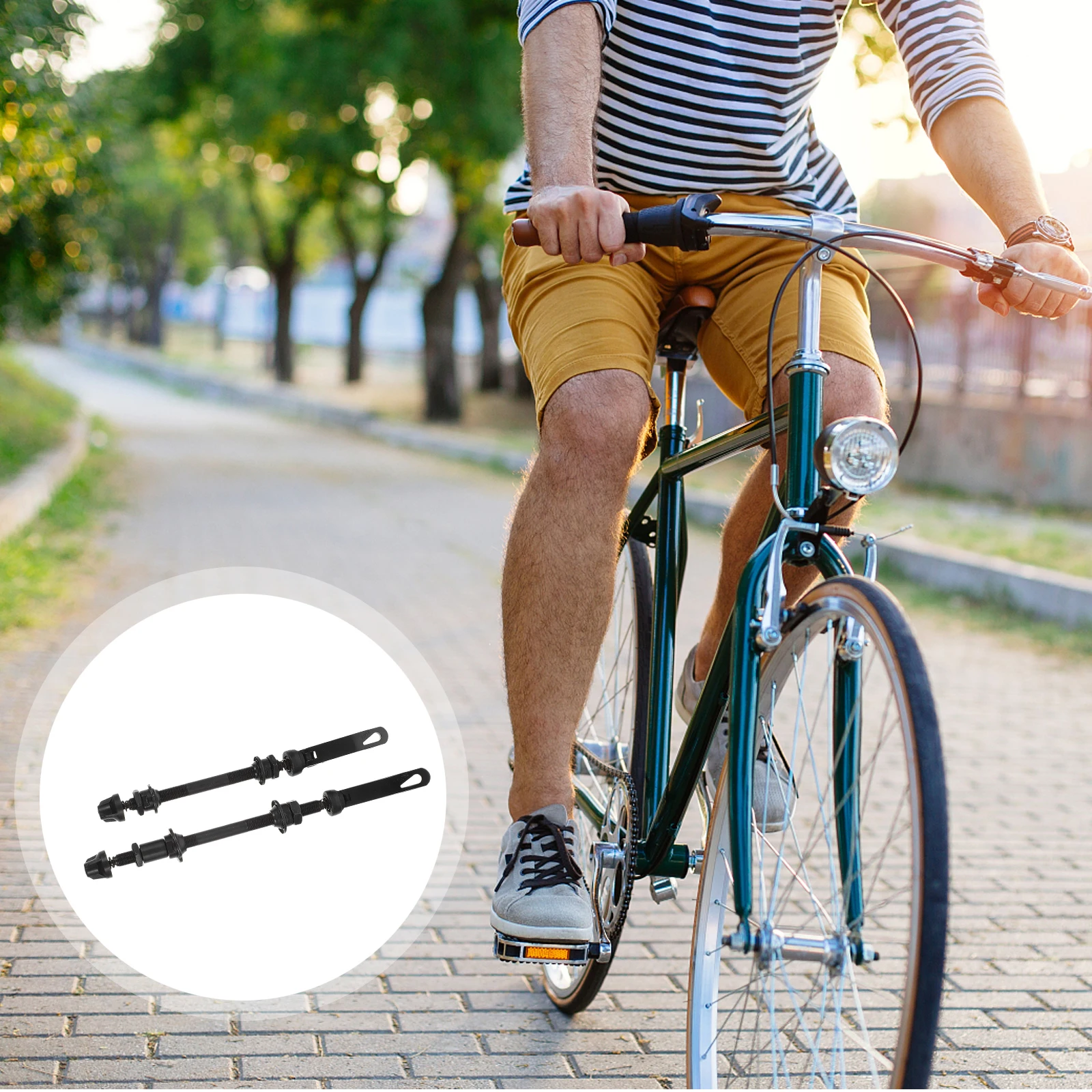 

Bike Quick Release Skewer Set Front Rear Hollow Shaft Durable Alloy Wheel Hub Parts For Road Mountain Bikes Durable Solid