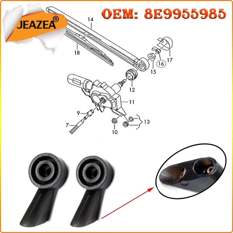 JEAZEA – buse d\'essuie-glace de pare-brise en plastique noir pour Audi A1 A3 A4 Q7 S3 S4, 2 pièces