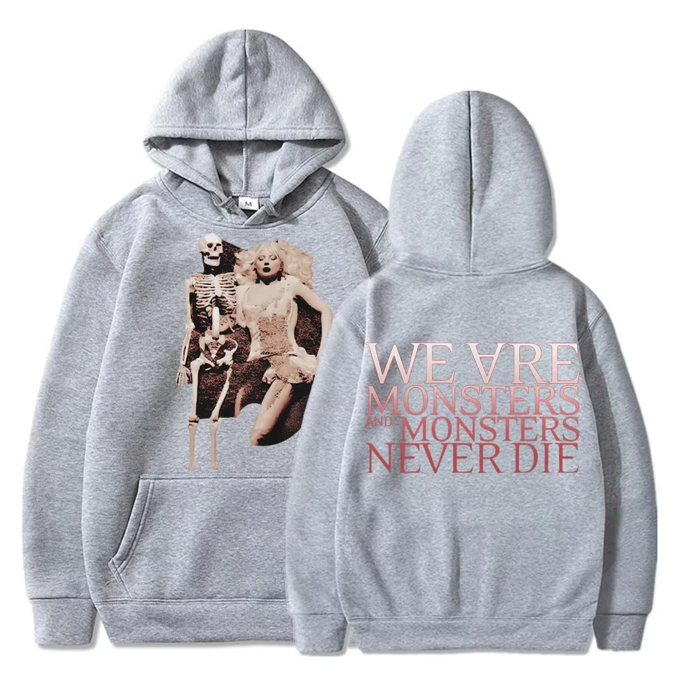 ليدي غاغا The Mayhem Ball Tour ريترو طباعة هوديي القوطية الهيب هوب العصرية الخريف/الشتاء الرجال هوديي