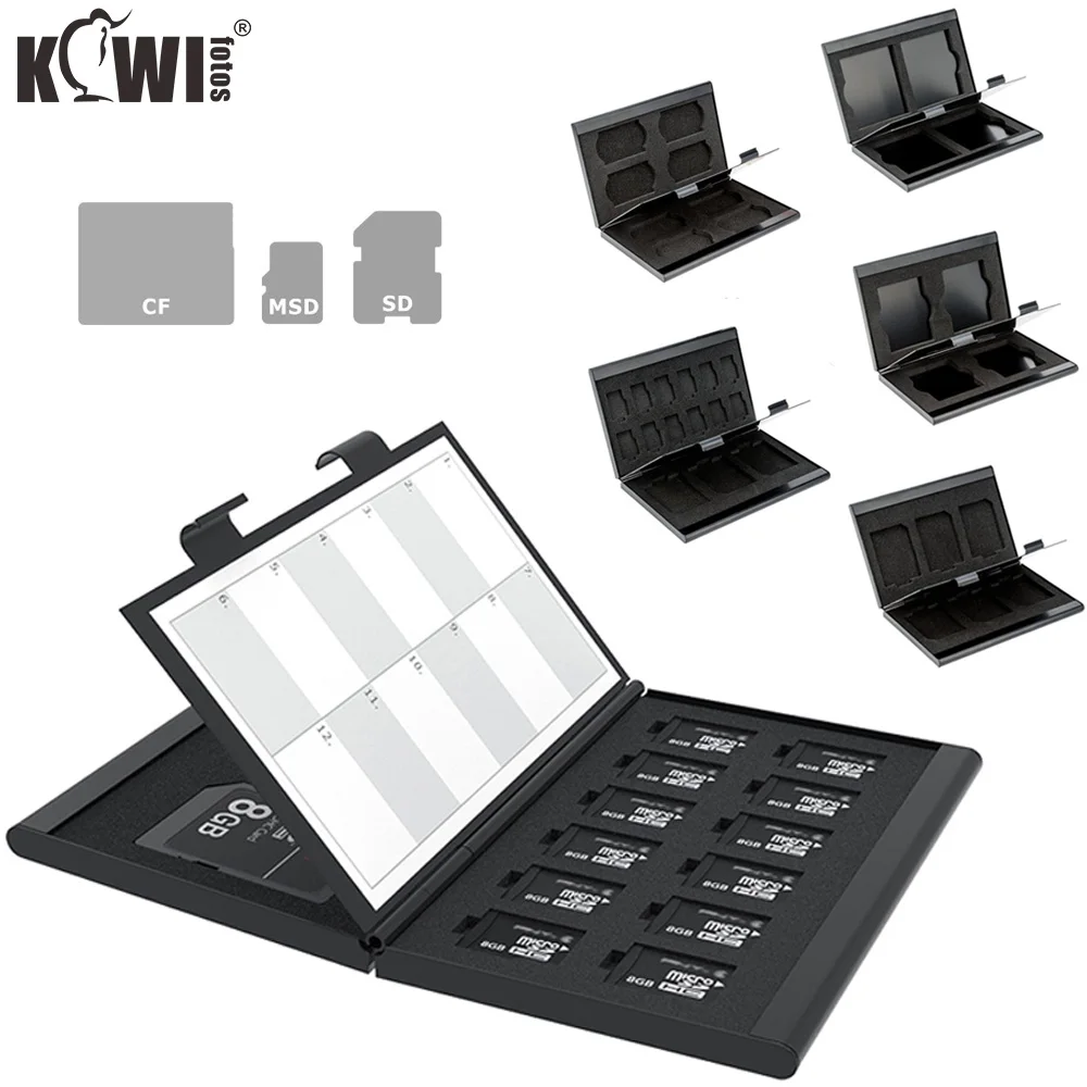 

Memory Card Case Wallet Holder Organizer for SD SDXC SDHC / CF / XQD / CFexpress Type-A / Micro SD TF + 5 Exchangeable Interiors