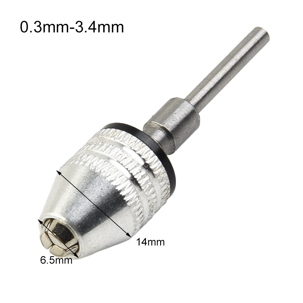 New Keyless Drill Chuck 0.3-3.4mm 3mm Aluminum Alloy Shank Drill Mini Bit Quick Change Adapter Bit Converter Tool