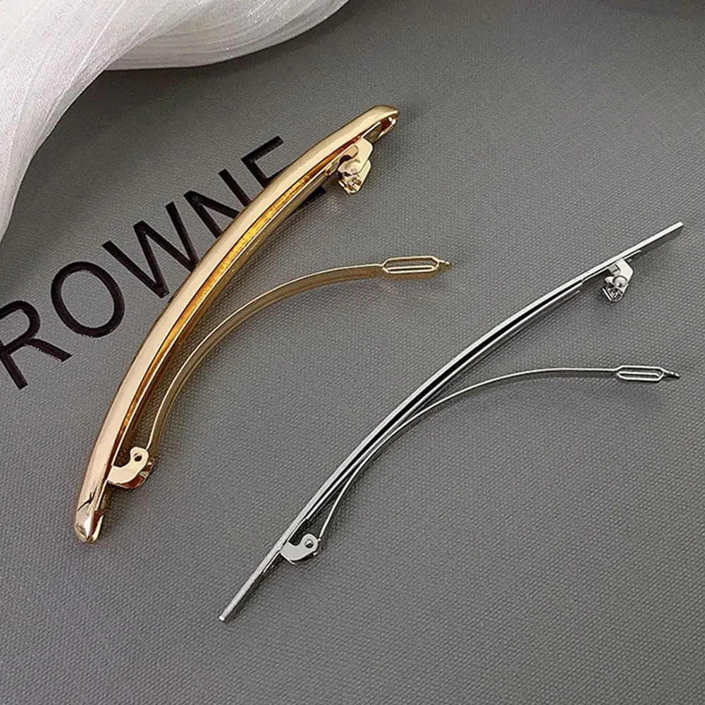 Automatic Smooth Spring Clip Elegant French Barrette Back of the Head Simple Style Hair Clip Women Hair Accessories