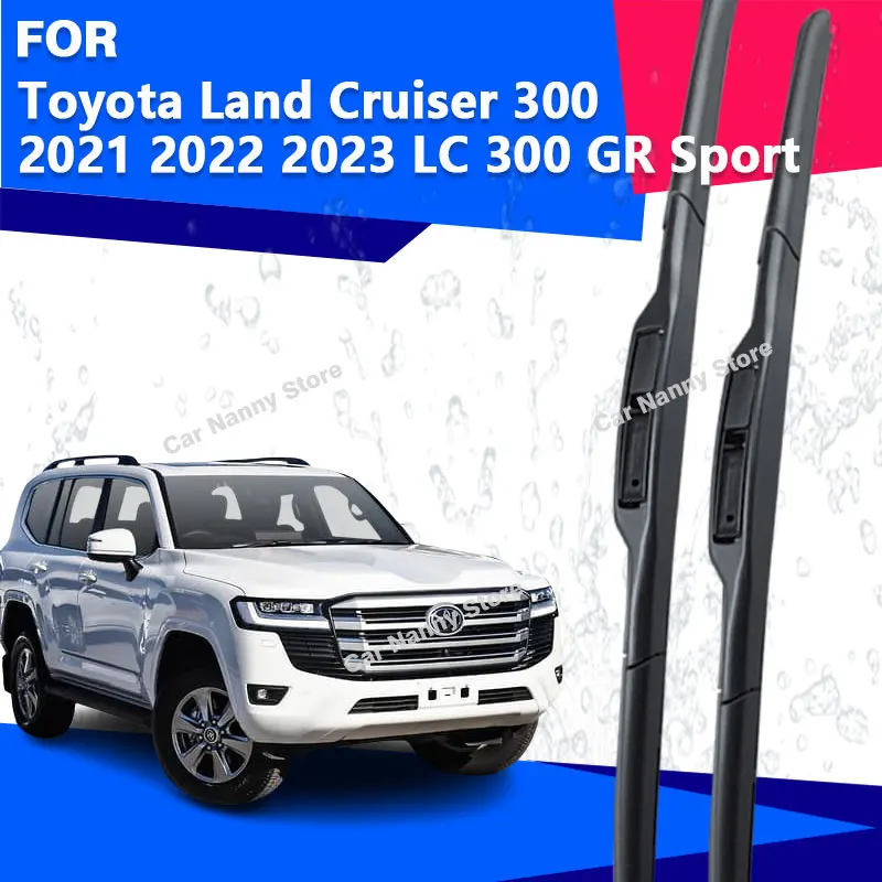 

Щетки лобового стекла для Toyota Land Cruiser 300 2021 2022 2023 LC 300 GR, спортивные автомобильные дворники, резиновая полоса, мягкие стеклоочистители