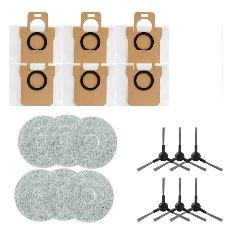 A60F-18 قطعة استبدال أجزاء ل JONR P20 PRO الروبوتية مكنسة كهربائية 6 ممسحة الملابس 6 أكياس الغبار 6 فرش جانبية