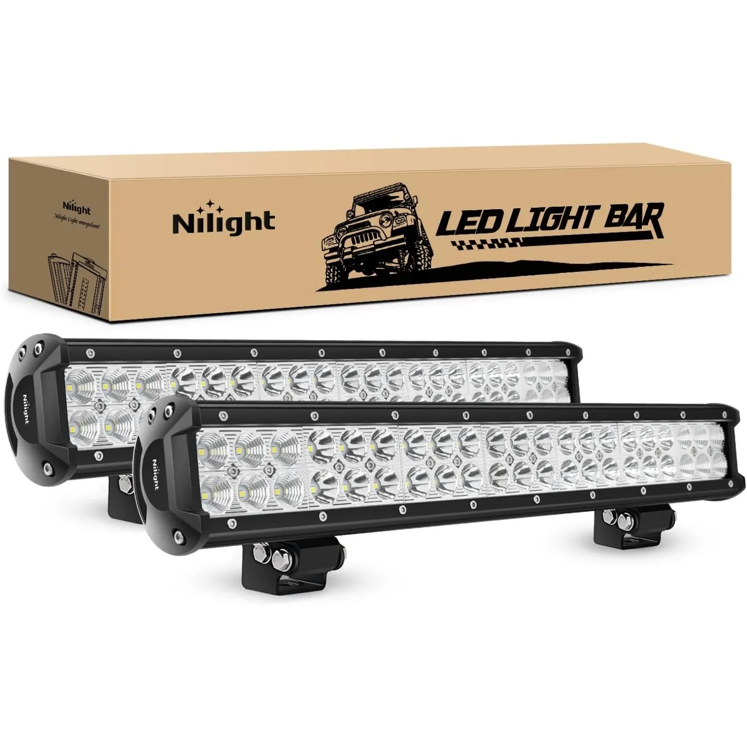 

Nilight - NI06A-126W Световая панель 2 шт. 20 дюймов 126 Вт Светодиодные фонари Spot Flood Combo Светодиодные внедорожные фары Светодиодные противотуманные фары Jeep Lig