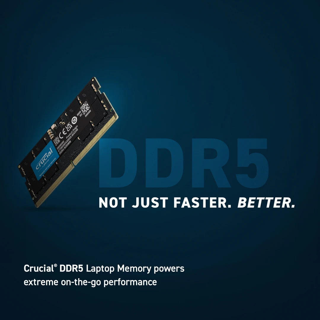 Crucial DDR5 4800 5600 MT/s MHz Memory 8GB 16GB 24GB 32GB 48GB Laptop RAM SO-DIMM Memory for LEGION Laptop Notebook Ultrabook