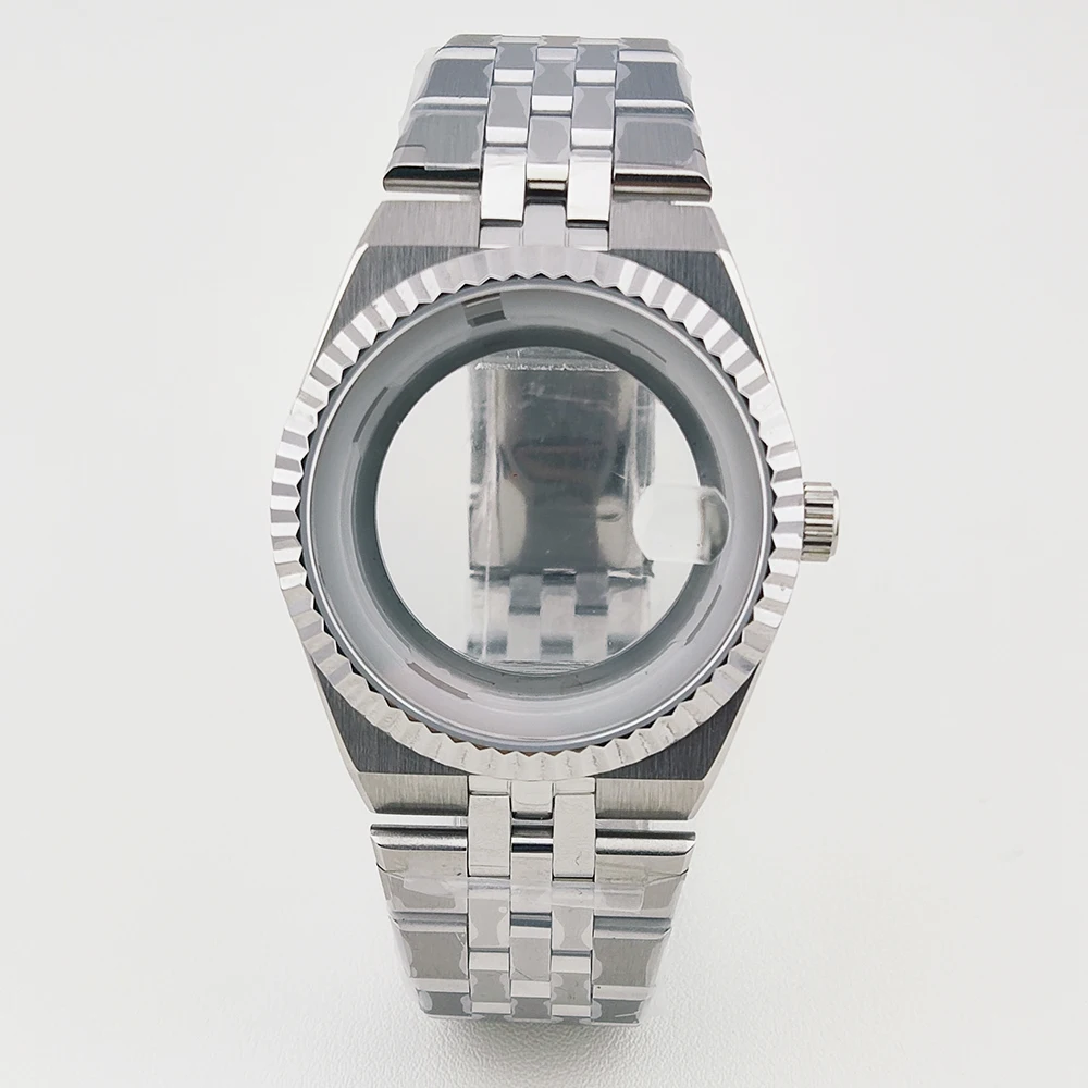 39.5mm Watch Case nh35 Case With Strap Sapphire Glass Waterproof fit 33.8mm Dial fit NH35 Automatic Movement Watch Accessories
