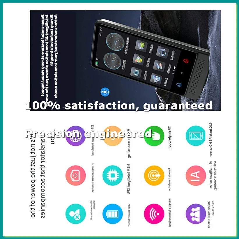 Portable M12 Translator 137 Languages Real-Time Voice & Photo Translation-A86Z