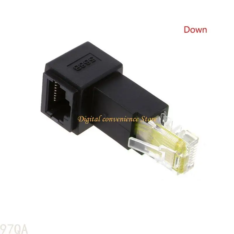 97QA RJ45 for Cat 5e Male to Female Multi-angle Lan Ethernet Extension Adapte