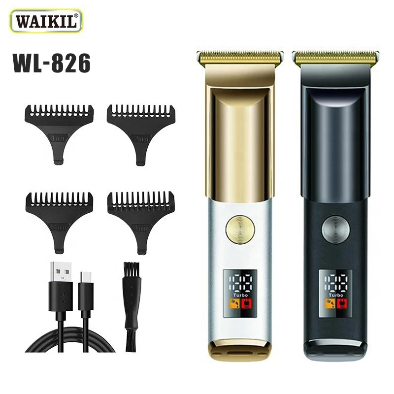 

WAIKIL professional men's hair clipper beard residue trimmer USB rechargeable cordless hairdresser Facial hair styling tools