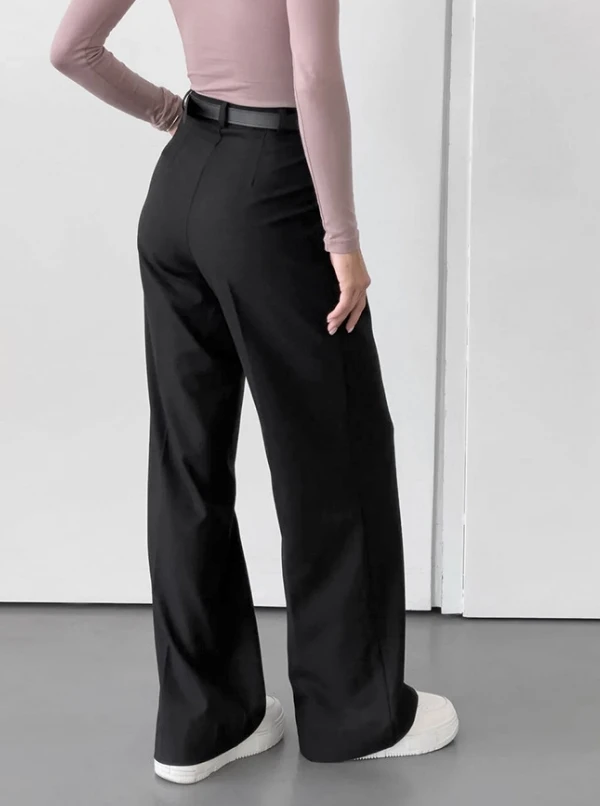 Commuting Loose Wide Leg High Waist Casual Pants Summer Solid Color High Waist Slim Fit Commuting Suit Pants for Women