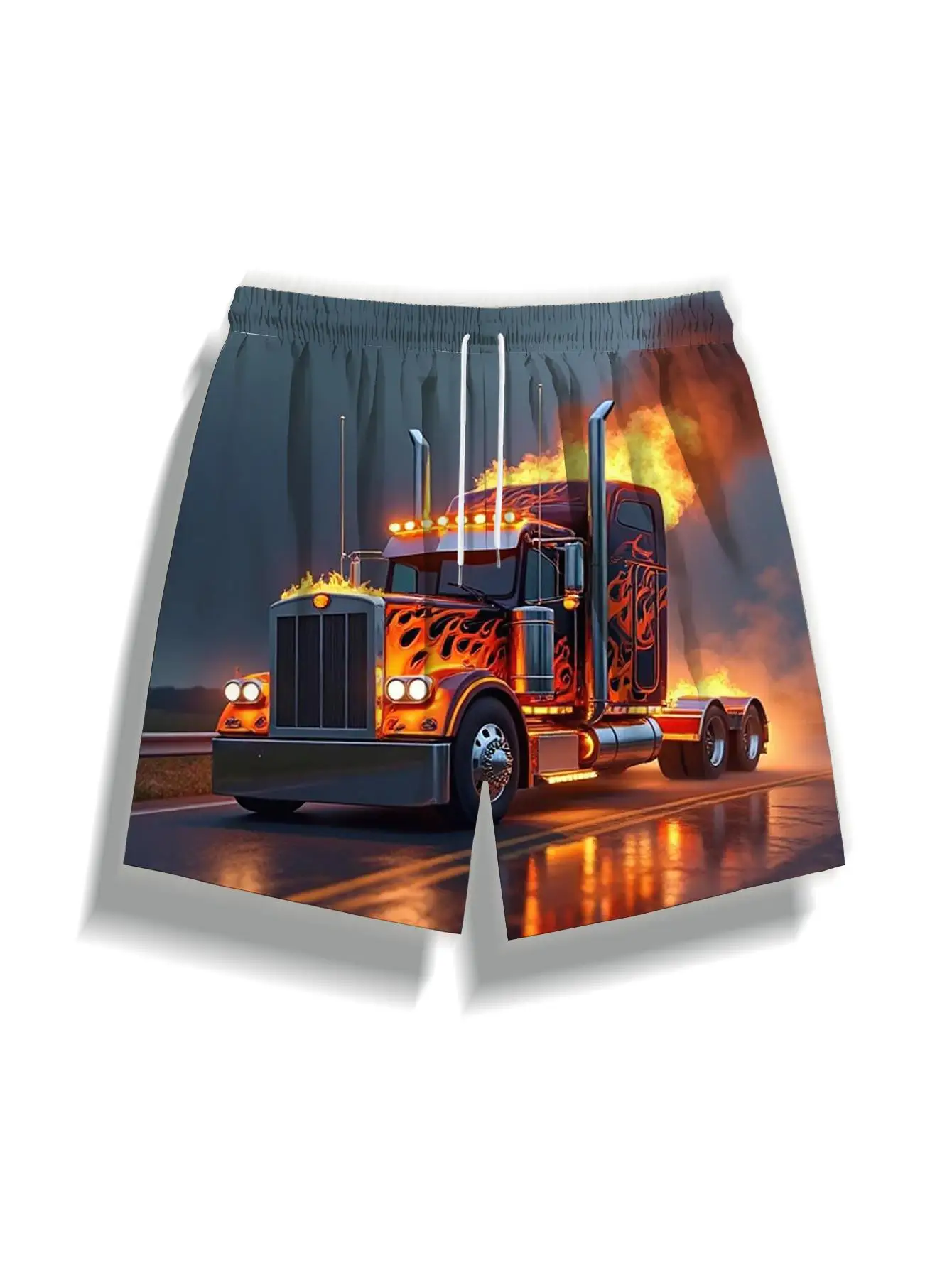 1pcs Men's Short swim trunks2026 Summer 3D Printed Short sleeve cargo pants man Polyester running Quick drying Breathable