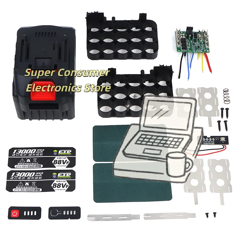 Li-Ion Battery Case PCB Board for Lomvum Zhipu Hongsong Jingmi, Replacement Circuit