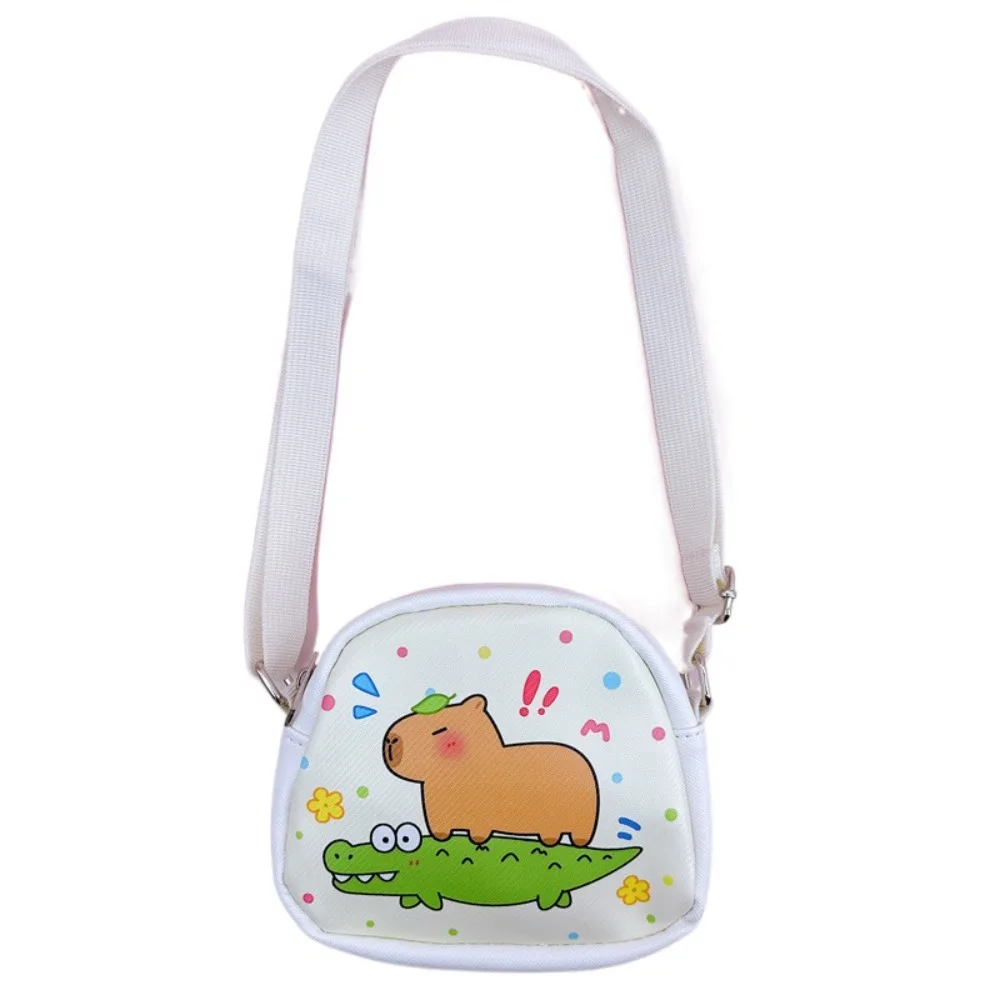 PU Leather Capybara Crossboday Bag Tangerine Adjustable Straps Cartoon Shoulder Bag Waterproof Pool Kawaii Animal Purse Girls