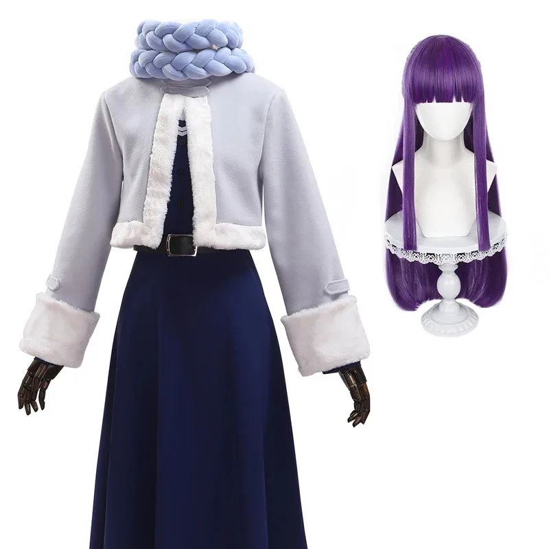 Frieren Beyond Journey's End Аниме Папоротник Косплей Костюм Парик Зимняя куртка Платье Повседневная одежда Годовой подарок6;d'3,h'7.b;