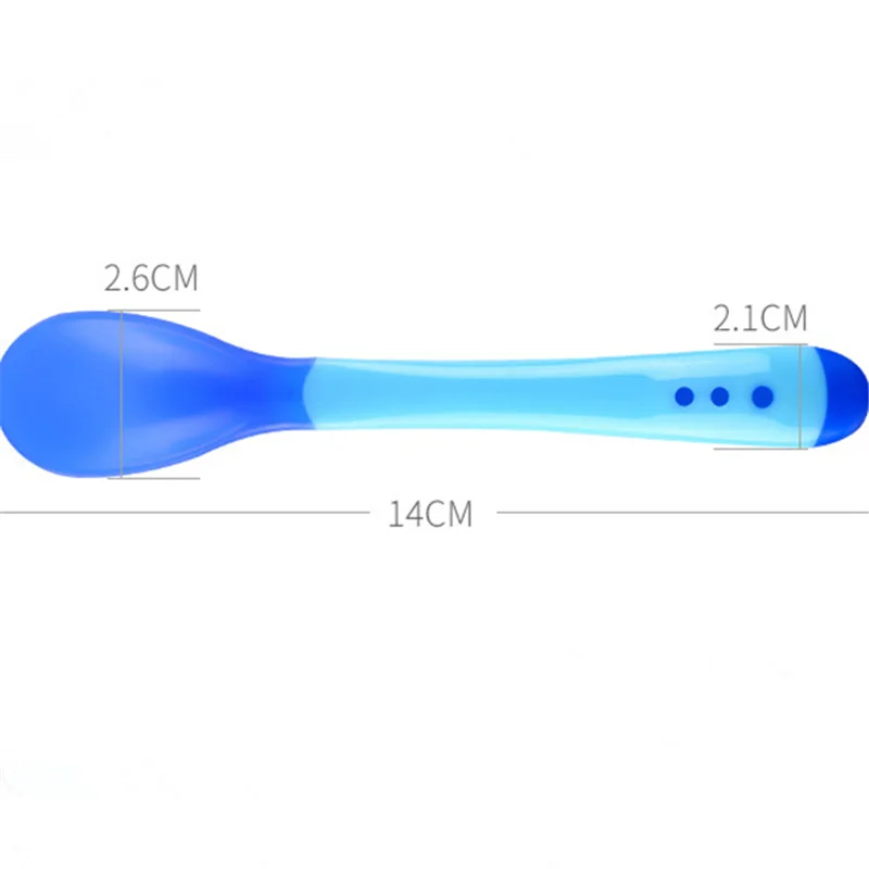 Baby Feeding Spoon Frok Food Grade Silicone Heat Sensitive Spoon for Children Feeding Tableware Temperature Sensitive Spoon Frok