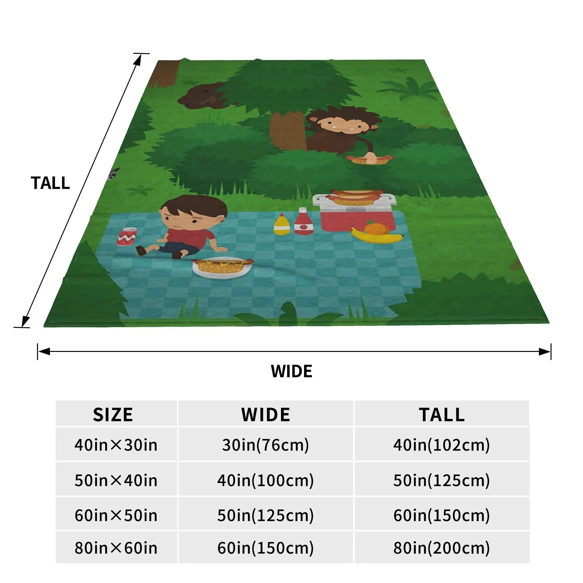 Sneaky Sasquatch Picnic Blankets Soft Warm Flannel Throw Blanket Bedspread for Bed Living room Picnic Travel Home Couch