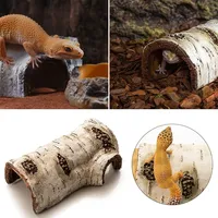 Pets Lizard Turtle Reptile Hide Cave Habitat Shelter Resin Tree Bark Amphibians Landscape Reptiles Box Dodge Hole Decoration