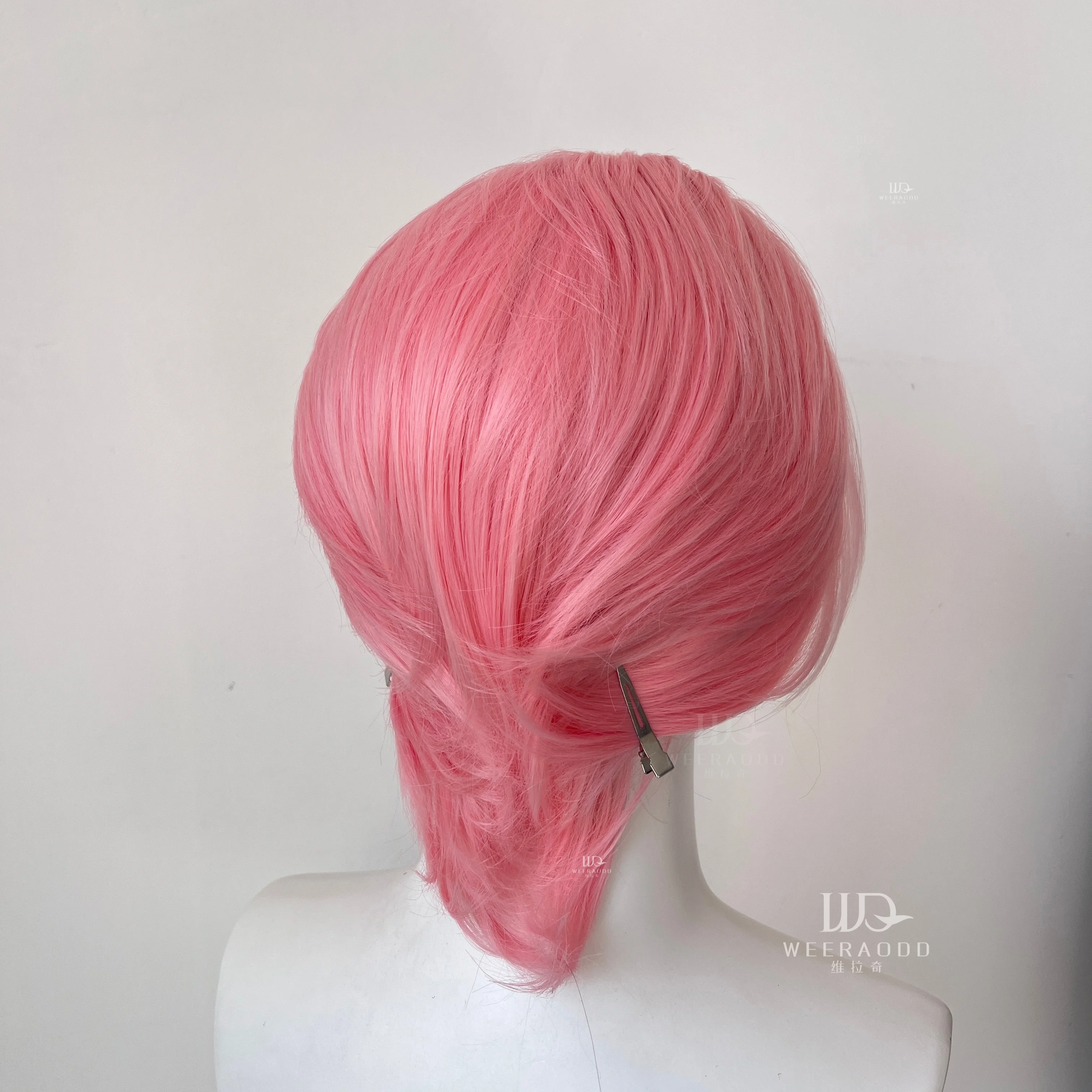 Sakura Pink Wig 13*4 Lace Front Wig for Men Short Straight Synthetic Hand-hooked Lace Frontal Hot Resistant Fiber Cosplay Wig