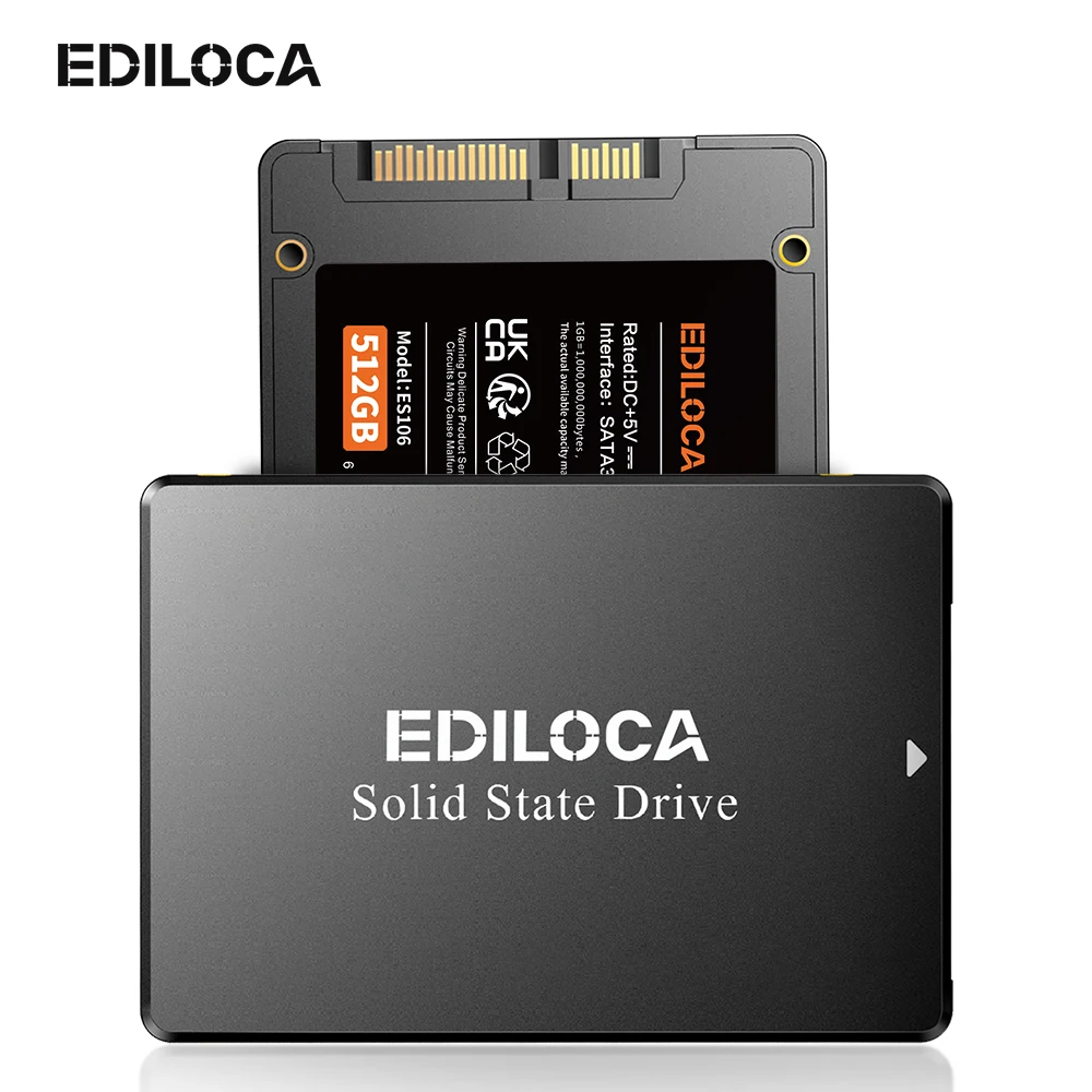 Ediloca ES106 M.2 SATA SSD 550 MB/s NVME 6Gb/s 3D NAND TLC 内蔵ハードドライブ（ウルトラブック、タブレットコンピューター、ミニPC用）