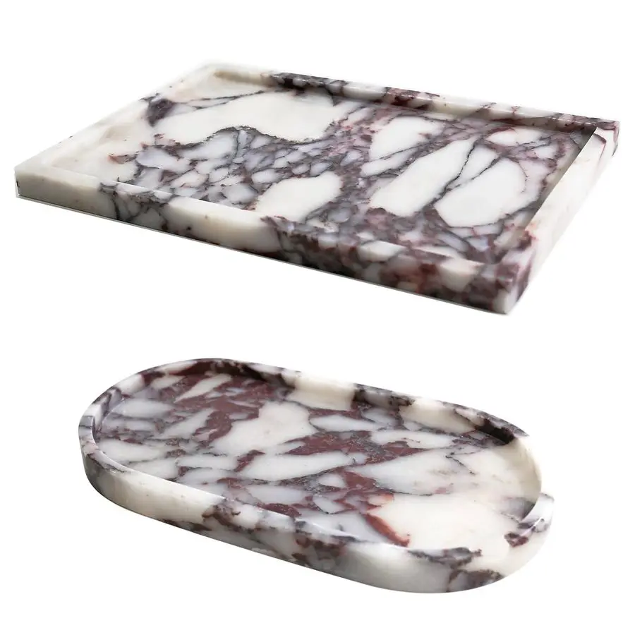 

Luxurious Natural Marble Vanity Tray Genuine Marble Storage Tray for Home Decor Stone Tray for Bathroom Kitchen Vanity Dresser N