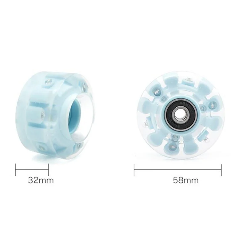 YHOLI-6LED Roller Skate Wheels - Skateboard Wheels Light Up Quad Wheels Double Row Skating