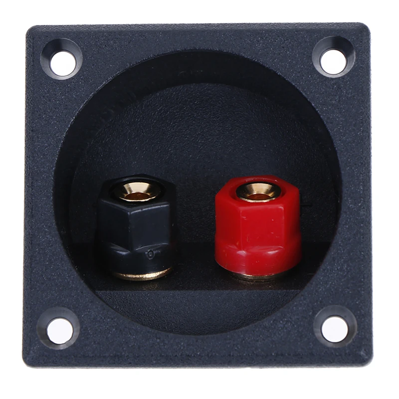 1pc Black And Red Speaker Box  Square Shape Double Binding Post Type Speaker Box Terminal Cup