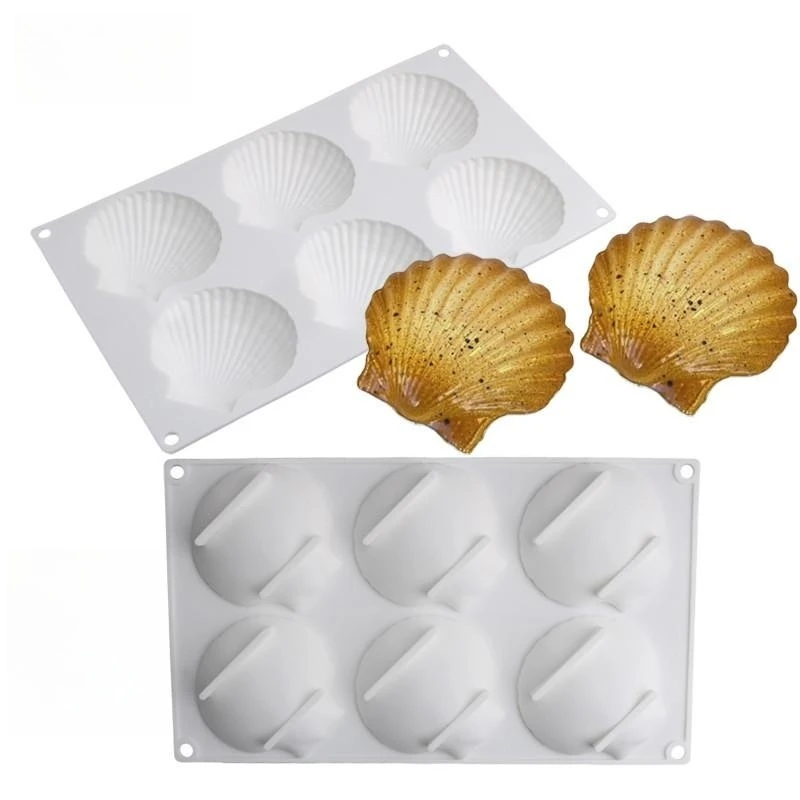 12 Holes Heart-shaped Madeleine Shell Baking Mold DIY Chocolate Pastry Making Silicone Mold Fudge Cake Decoration Accessories