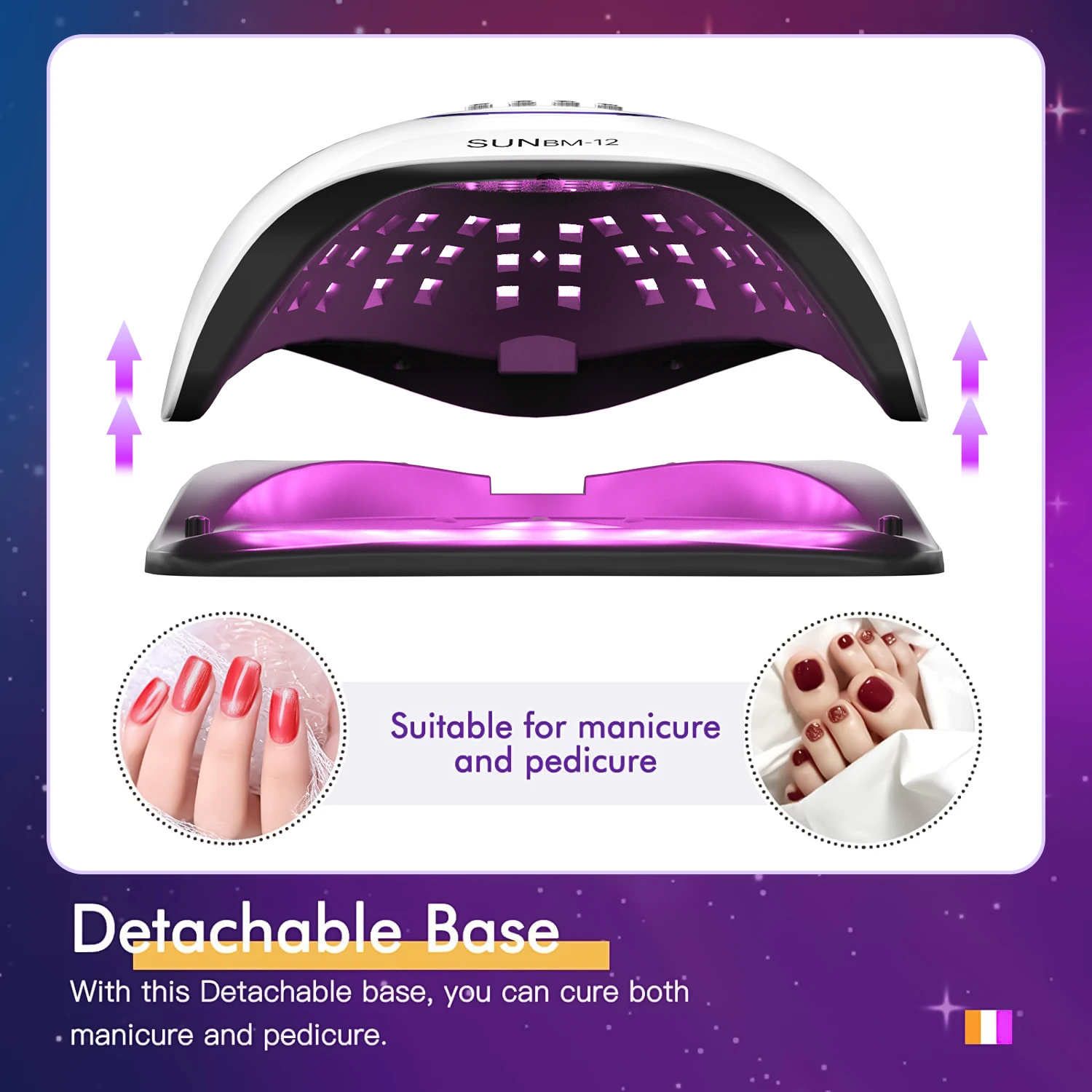 DianaBeauty UV LED Nail Lamp 72 LEDs Nail Dryer with 4 Timer Settings Professional UV Light Cabin for Nail Polish Manicure Lamp