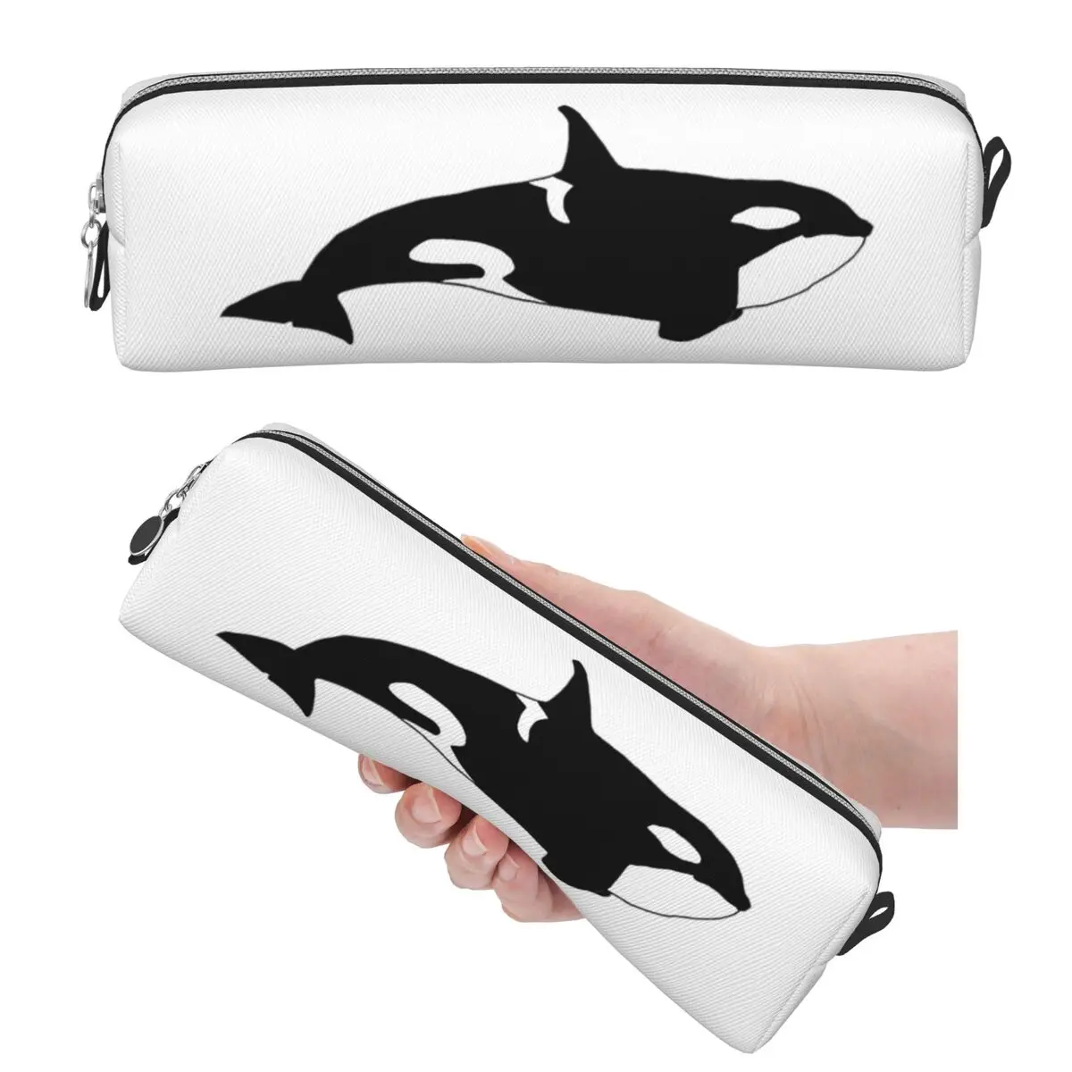 Killer Whale (Orcinus Orca) Federmäppchen für Studenten, Geschenke, Stiftbox, Bleistiftbeutel, großes Fassungsvermögen, Stiftetui, Stifthalter