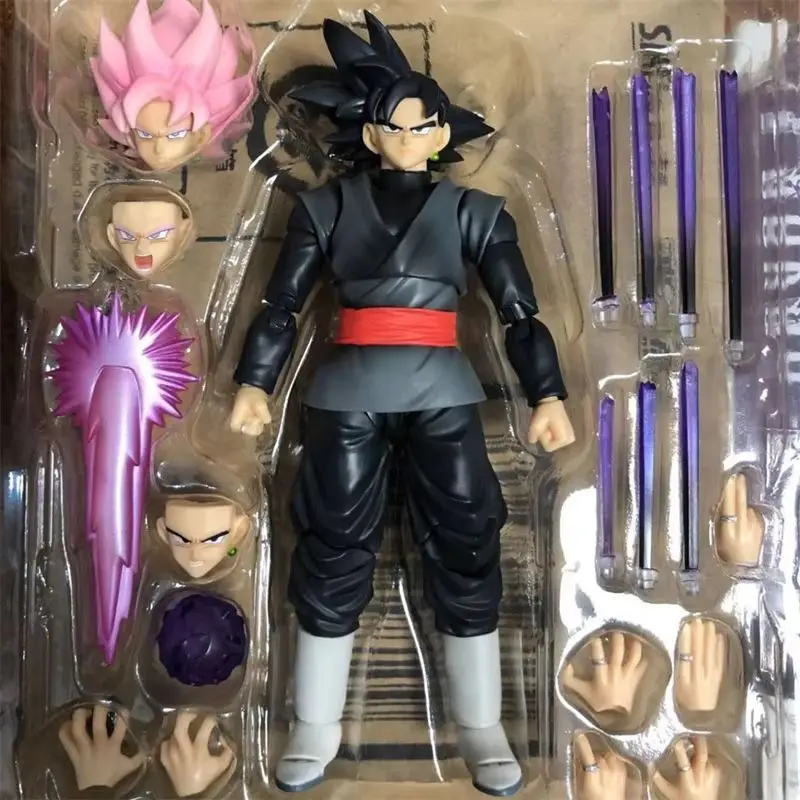 14Cm Anime Dragon Ball Zwart Goku Zamasu Action Figure Super Saiyan Film Versie Met Meerdere Accessoires Dbz Model Speelgoed geschenken