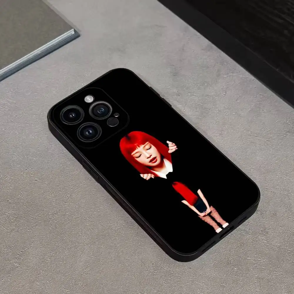 حافظة هاتف Kpop Ruby J-Jennie Kim لهاتف iPhone 16,15,14,13,12,11 Plus، Pro Max، XS، X، XR، SE، Mini، 8، 7، غطاء أسود من السيليكون الناعم